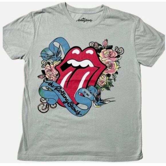 The Rolling Stones Womens Pullover Short Sleeve Graphic T Shirt Gray Size S - Picture 5 of 5